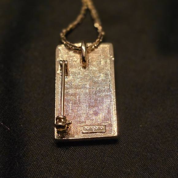 Vintage Berger Modernistic Pendant Pin Combo with chain. - Picture 2 of 4